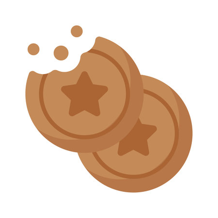 Delicious chocolate cookies in modern design style, easy to use and downloadのイラスト素材