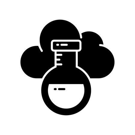 Cloud with flask showing concept vector of cloud experiment, customizable designのイラスト素材