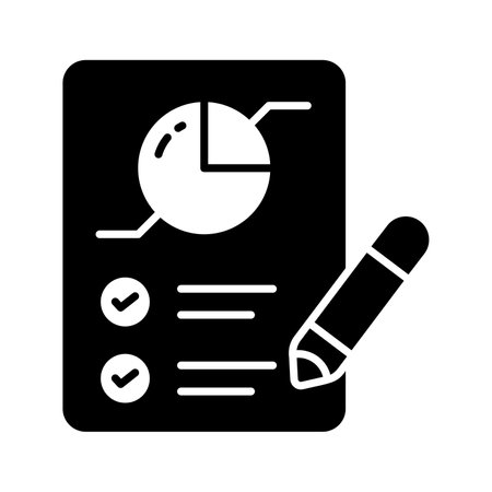 Bar chart on clipboard with pencil showing concept icon of Market reportのイラスト素材