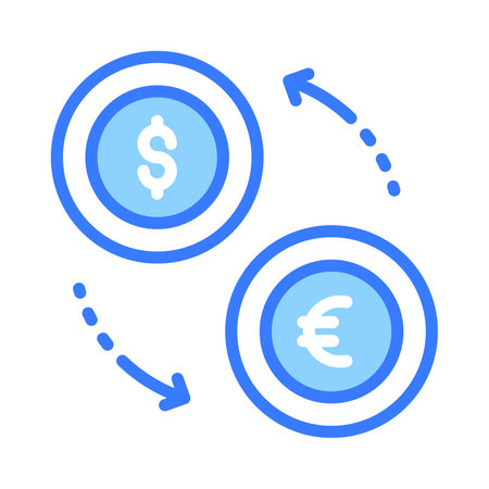Currency with arrow denoting money exchange vector, currency convertor iconのイラスト素材