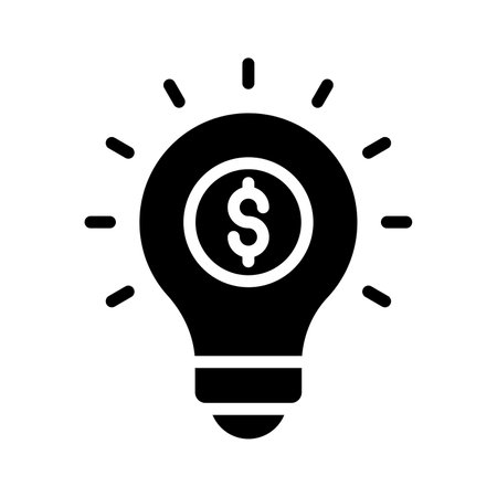 Dollar inside bulb depicting innovative idea, financial idea icon designのイラスト素材