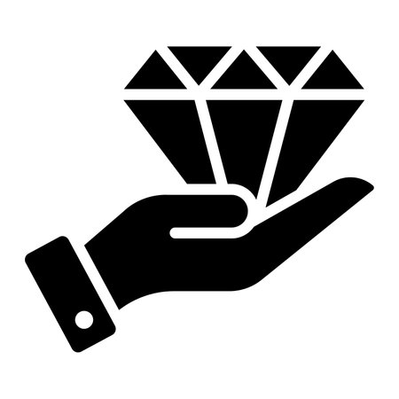 Hand holding diamond denoting value concept vector in trendy styleのイラスト素材