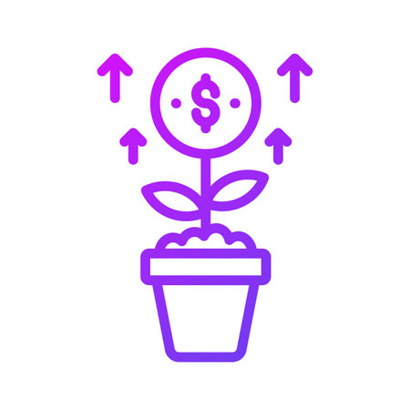 Grab this carefully crafted money plant vector, icon of business developmentのイラスト素材