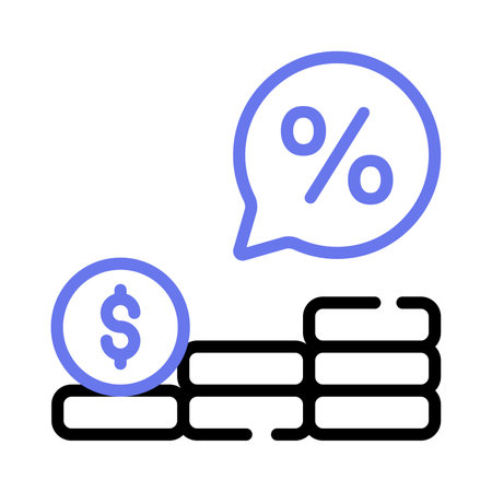 Check this well designed icon of interest rate, isolated on white backgroundのイラスト素材