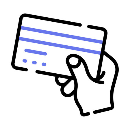 Hand holding credit card denoting concept of card payment icon, ready to use vectorのイラスト素材