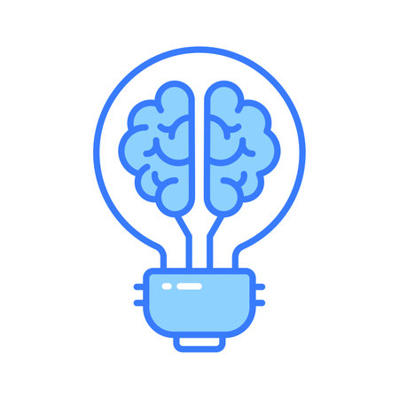 Brain inside lightbulb showing innovative thinking modern concept vectorのイラスト素材