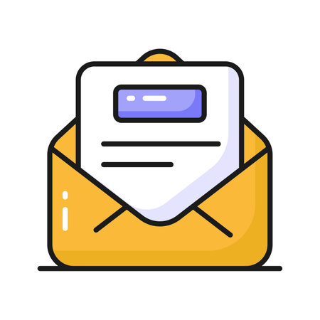 Document inside letter envelope showing letter concept vectorのイラスト素材