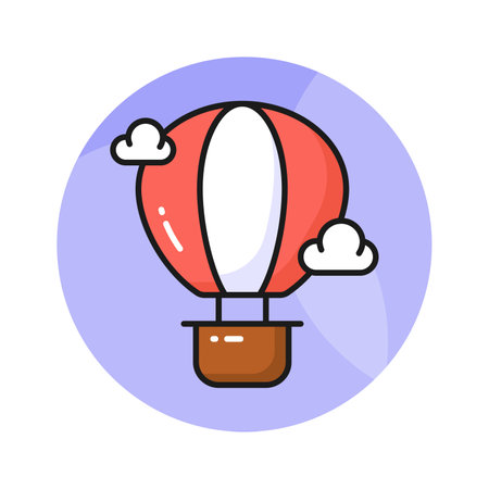 Creatively designed vector of hot air balloon, enjoy the adventure of hot air ballooningのイラスト素材