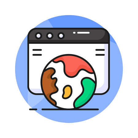 Webpage with globe showing global website concept vectorのイラスト素材