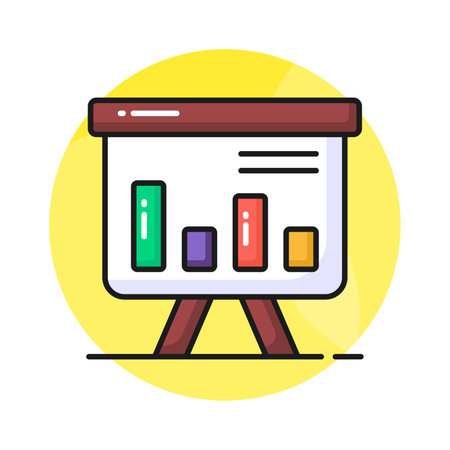An icon of business graphical presentation, vector of statistical presentationのイラスト素材