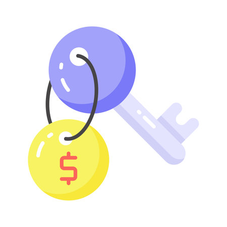 Dollar coin with key, trendy vector of business key, financial key icon designのイラスト素材