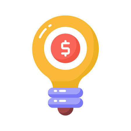 Dollar inside bulb depicting innovative idea, financial idea icon designのイラスト素材