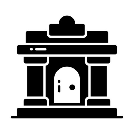 Building with pillars denoting concept vector of bank building in modern styleのイラスト素材