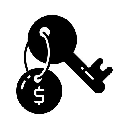 Dollar coin with key, trendy vector of business key, financial key icon designのイラスト素材