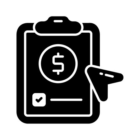 Dollar on page depicting concept vector of financial document, ready to use iconのイラスト素材