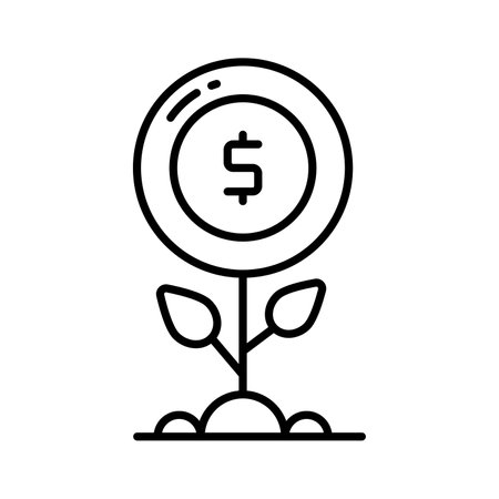 Grab this carefully crafted money plant vector, icon of business developmentのイラスト素材