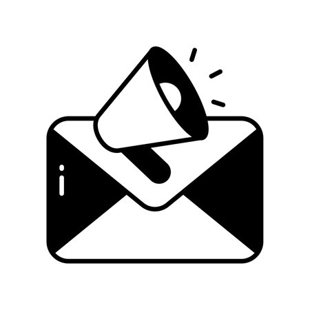 Envelope with megaphone showing email marketing concept vectorのイラスト素材