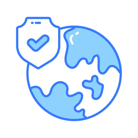 Global security icon design in modern style, visually perfect vectorのイラスト素材