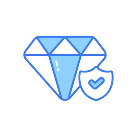 Safety shield with diamond, well designed vector of diamond protectionのイラスト素材