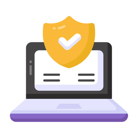 Security shield with laptop showing concept icon of laptop protectionのイラスト素材