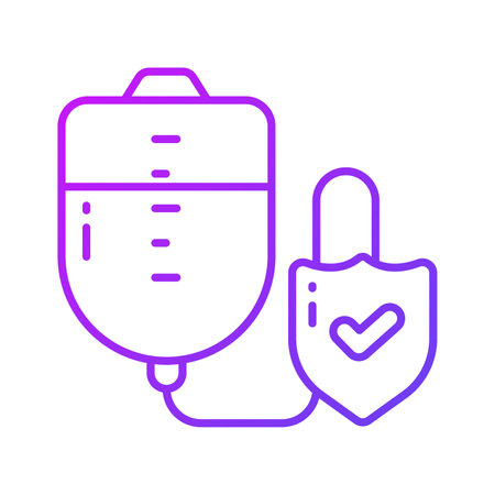 Blood bag with protection shield showing concept icon of blood bag protectionのイラスト素材