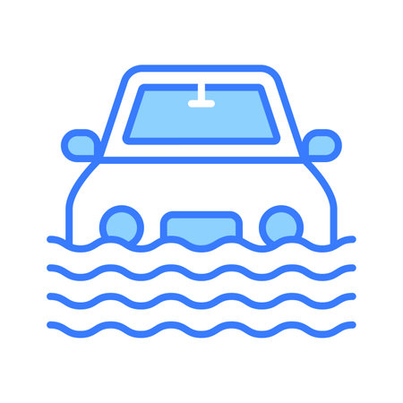 Car sinking vector design isolated on white backgroundのイラスト素材