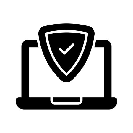 Security shield with laptop showing concept icon of laptop protectionのイラスト素材