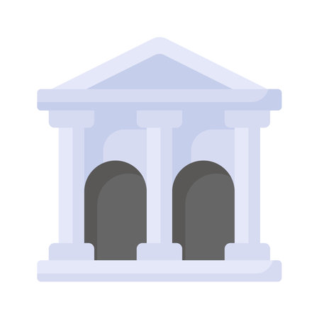 Get your hold on this creatively designed icon of museum building in trendy style, isolated on white backgroundのイラスト素材