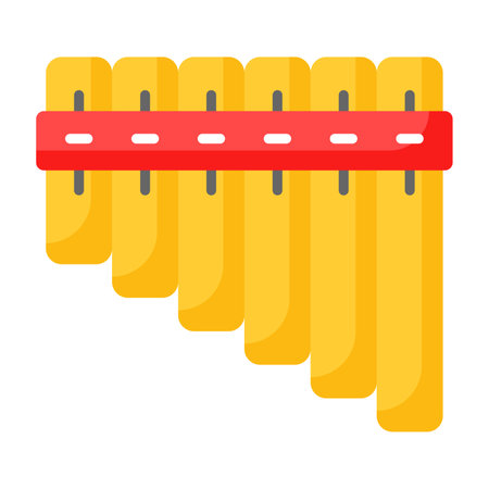 Pan flute vector design in trendy style, isolated on white backgroundのイラスト素材