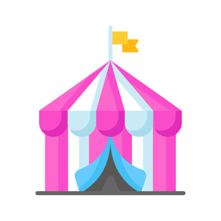 Check this beautifully designed icon of circus tent in trendy styleのイラスト素材