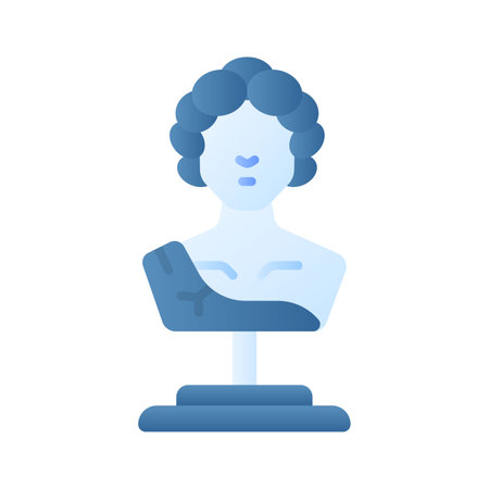 Ancient statue, ancient greek sculpture icon design in trendy styleのイラスト素材