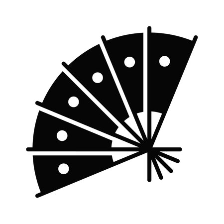 Chinese flamenco fan icon in modern design style, traditional hand fan vectorのイラスト素材
