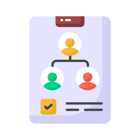 Check this beautifully designed icon of approved team in trendy style, team structure vector designのイラスト素材