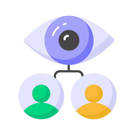 Check this carefully crafted employees monitoring vector design, isolated on white backgroundのイラスト素材