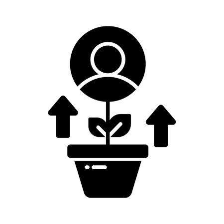 Check this beautifully designed icon of employee growth in trendy style, ready to use vectorのイラスト素材