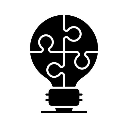 A jigsaw light bulb showing concept icon of problem solution in trendy styleのイラスト素材