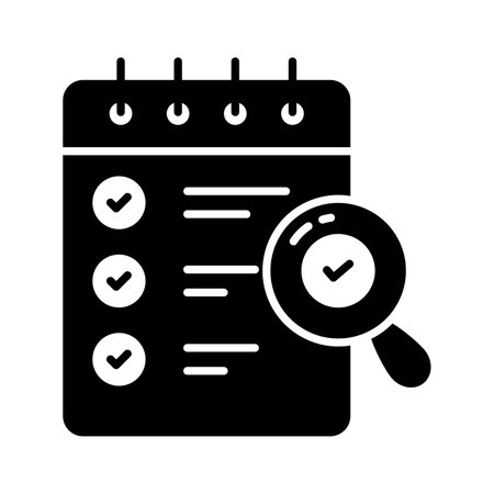Magnifying glass with checklist showing checklist verification concept vector designのイラスト素材
