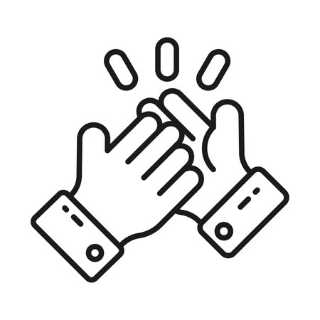 Two people shaking hands concept icon of encouragement in modern styleのイラスト素材