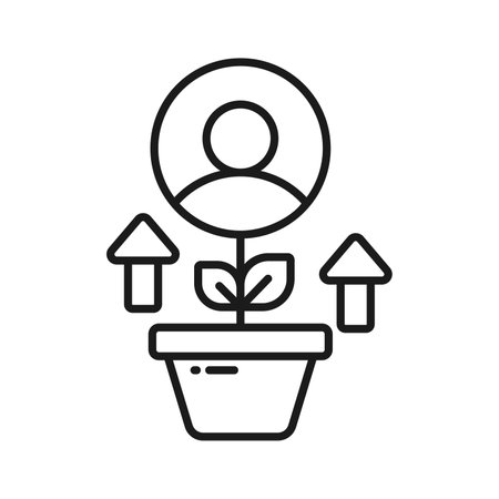Check this beautifully designed icon of employee growth in trendy style, ready to use vectorのイラスト素材