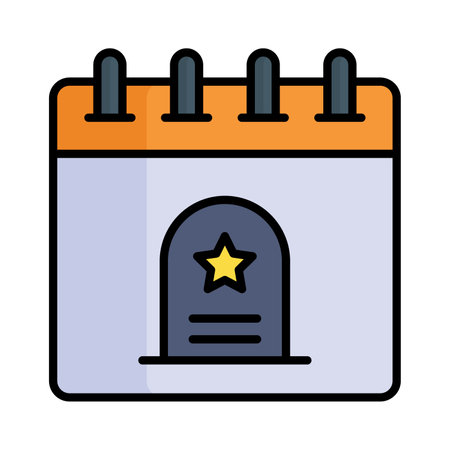 Tombstone on calendar, concept icon of bereavement reminderのイラスト素材