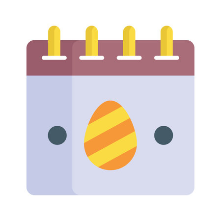 Easter egg with calendar, unique icon design of easter dayのイラスト素材