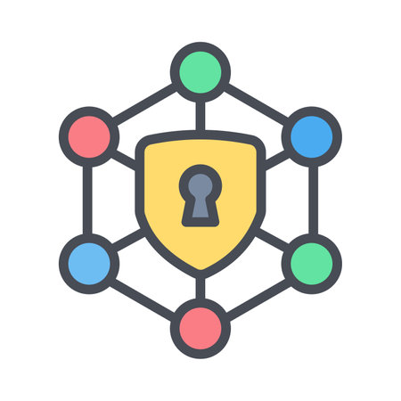 A beautiful vector of network security with key lockのイラスト素材