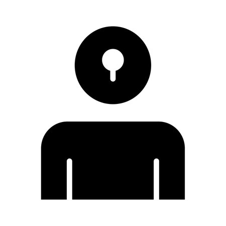 A locked man icon, a person security concept, face securityのイラスト素材