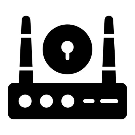 Modern icon vector of wifi router security, wifi signals with keyholeのイラスト素材