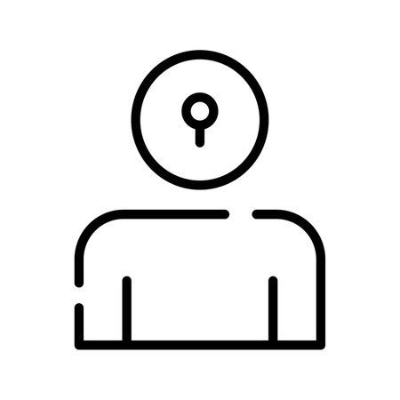 A locked man icon, a person security concept, face securityのイラスト素材