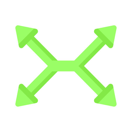 Four different way arrow vector design isolated on white backgroundのイラスト素材