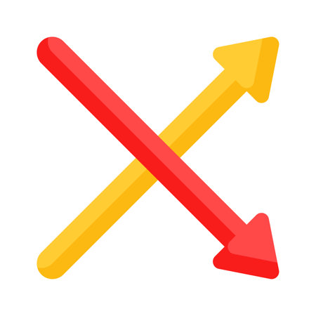 Crossover arrows, directional arrows in modern design styleのイラスト素材