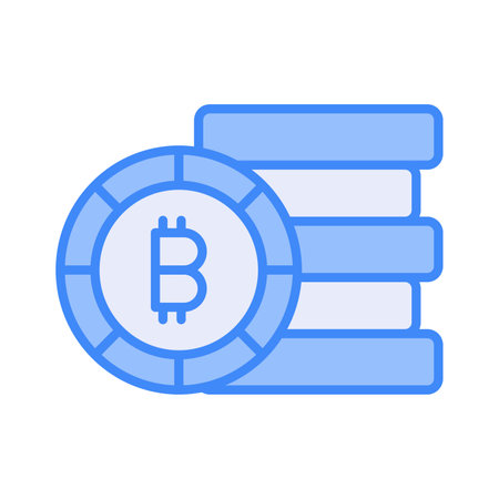Cryptocurrency coins stack vector design, bitcoin icon in modern styleのイラスト素材