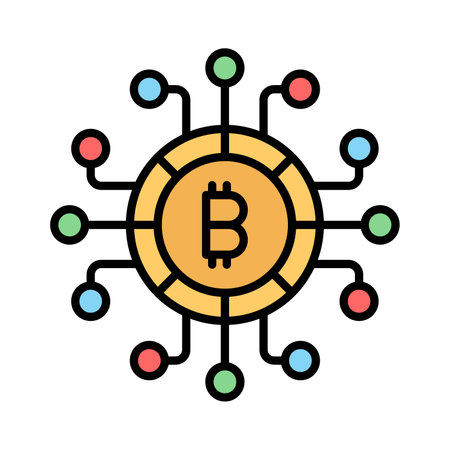 Cryptocurrency coin vector design, bitcoin icon in modern styleのイラスト素材