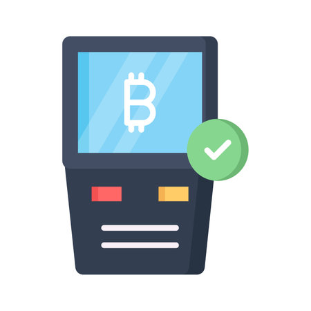 Bitcoin atm machine vector design ready for premium downloadのイラスト素材